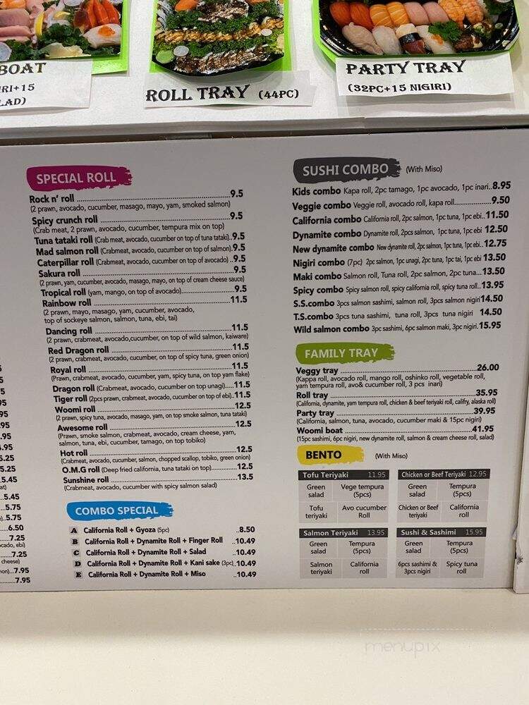 Woomi Sushi - New Westminster, BC menu_pic