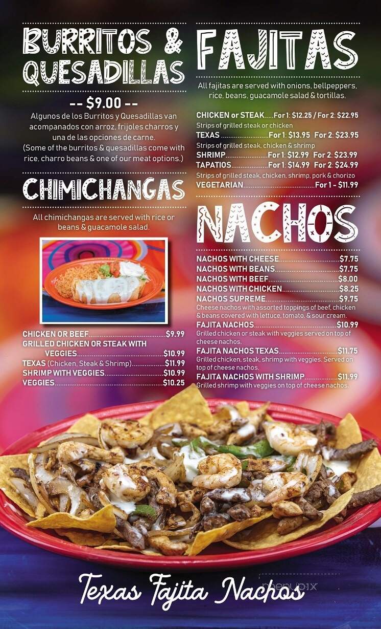 El Tapatio's Mexican Restaurant - Villa Rica, GA menu_pic