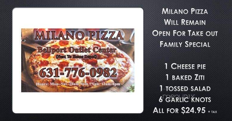 Milano Pizza Shop - New York, NY menu_pic