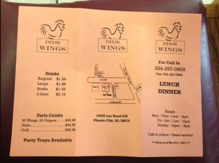 Dixie Wings - Phenix City, AL menu_pic