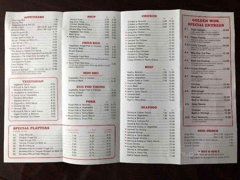 Golden Wok - Waterbury, CT menu_pic
