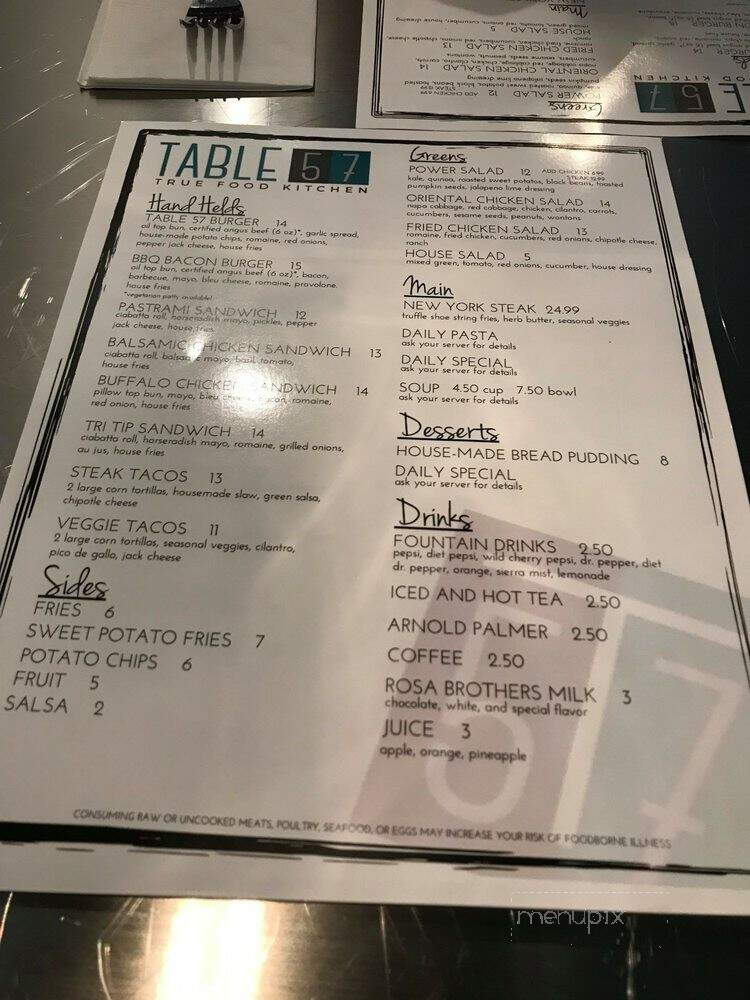 Table 57 - Visalia, CA menu_pic