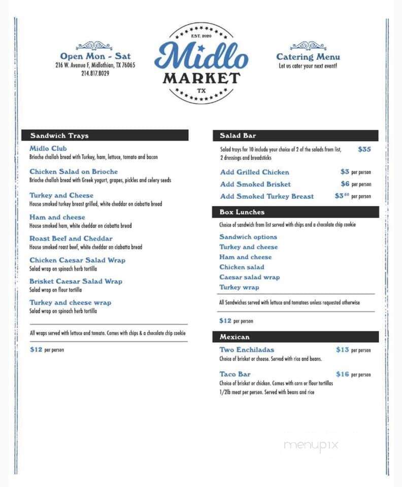Midlo Market - Midlothian, TX menu_pic