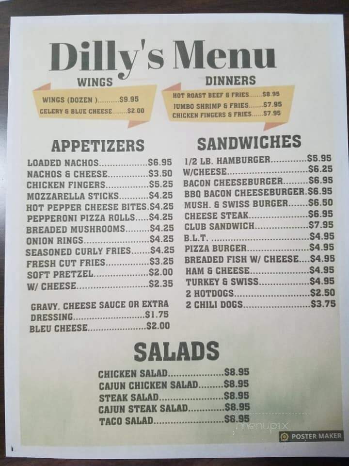 Dilly's - Claysburg, PA menu_pic