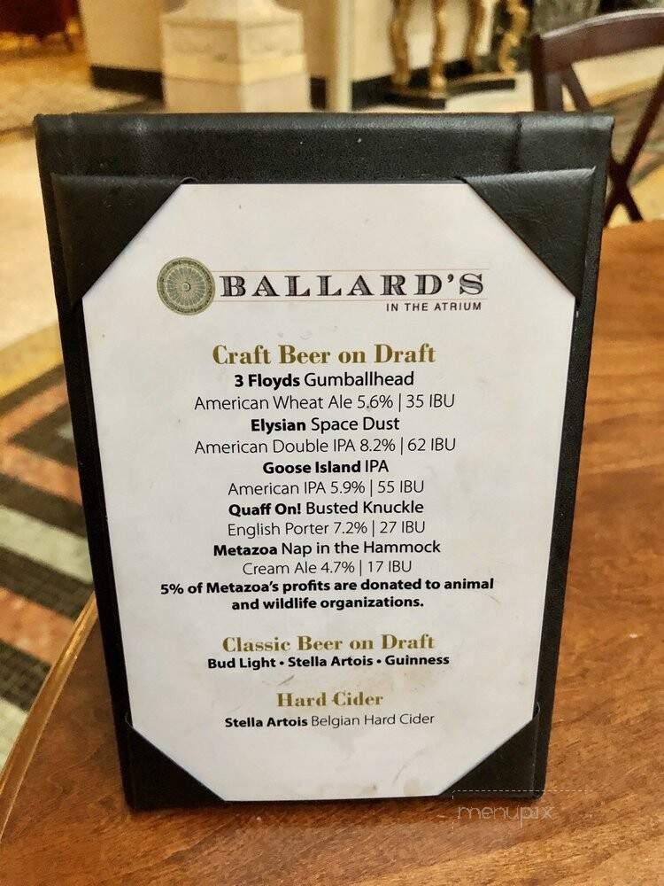 Ballard's Bar at West Baden - French Lick, IN menu_pic