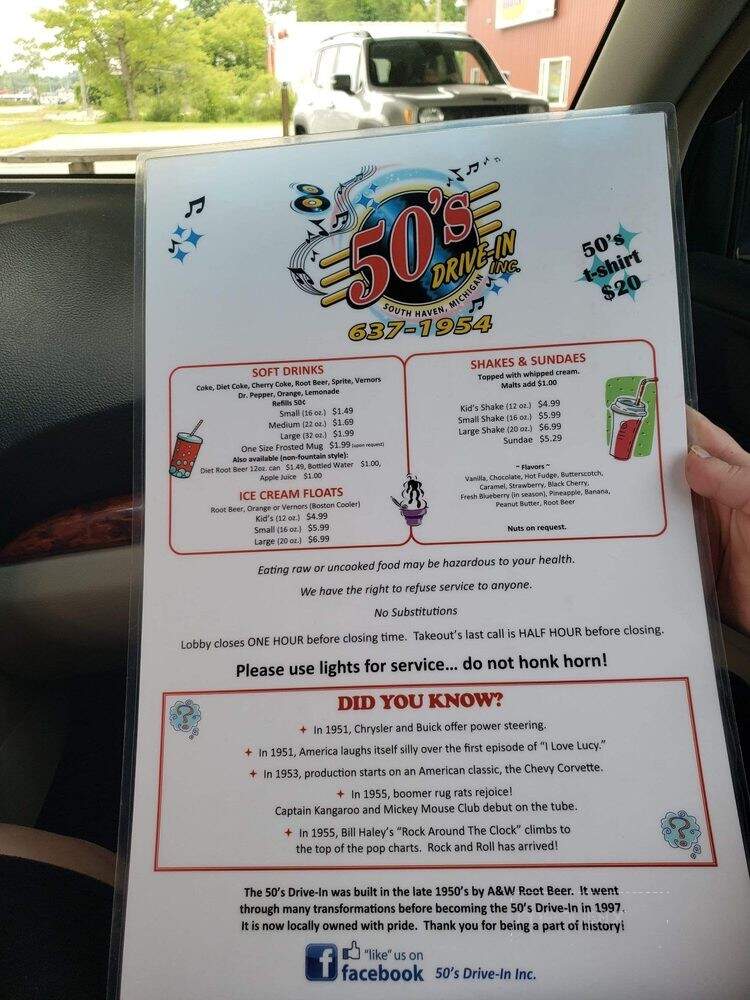Back To The 50's - South Haven, MI menu_pic