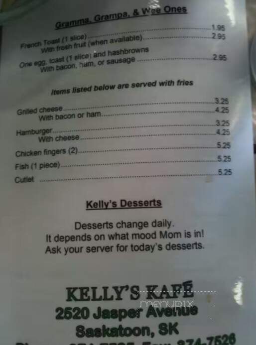 Kelly's Kafe - Saskatoon, SK menu_pic