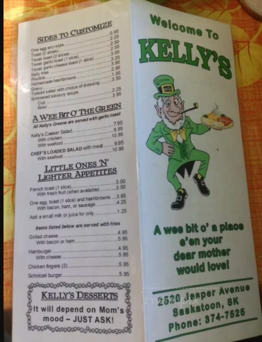 Kelly's Kafe - Saskatoon, SK menu_pic