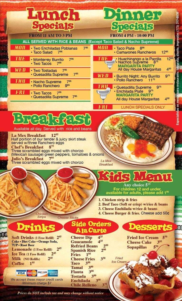 La Mex - Pontiac, IL menu_pic