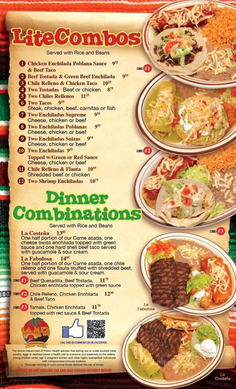 La Mex - Pontiac, IL menu_pic