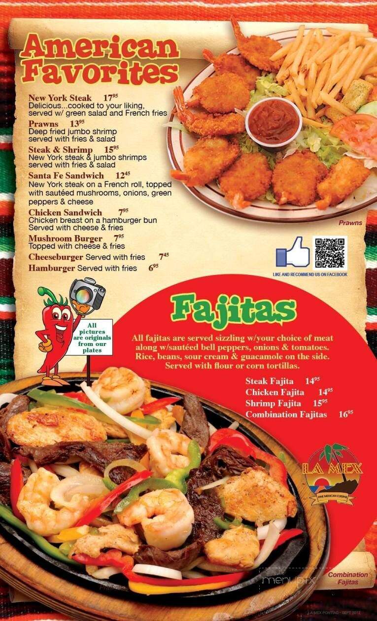 La Mex - Pontiac, IL menu_pic