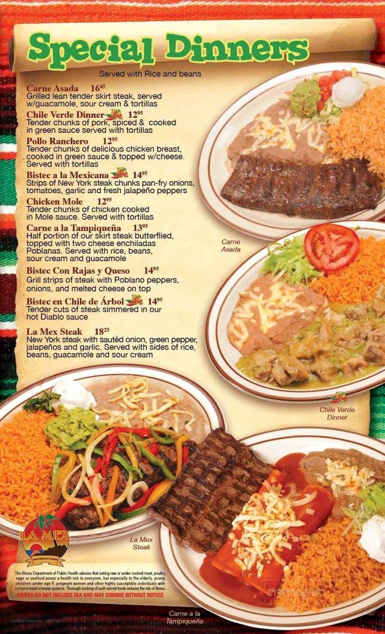 La Mex - Pontiac, IL menu_pic