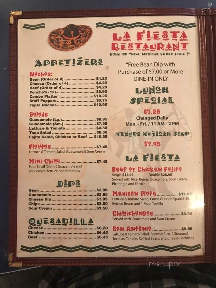La Fiesta Restaurant - Gretna, LA menu_pic