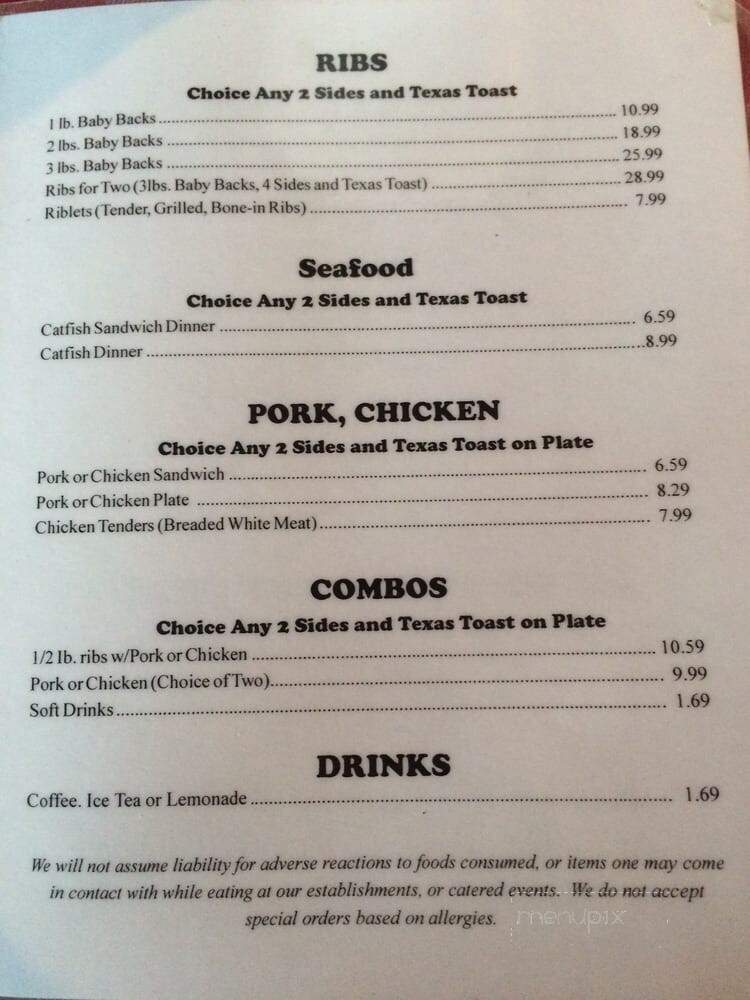 Heavy's Barbecue Canoe & Camp - Harrogate, TN menu_pic