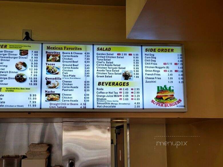 P & G Super Burger - Covina, CA menu_pic