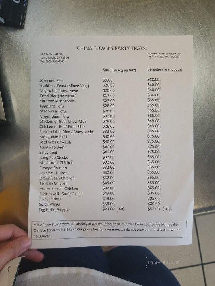Chinatown Fast Food - Loma Linda, CA menu_pic