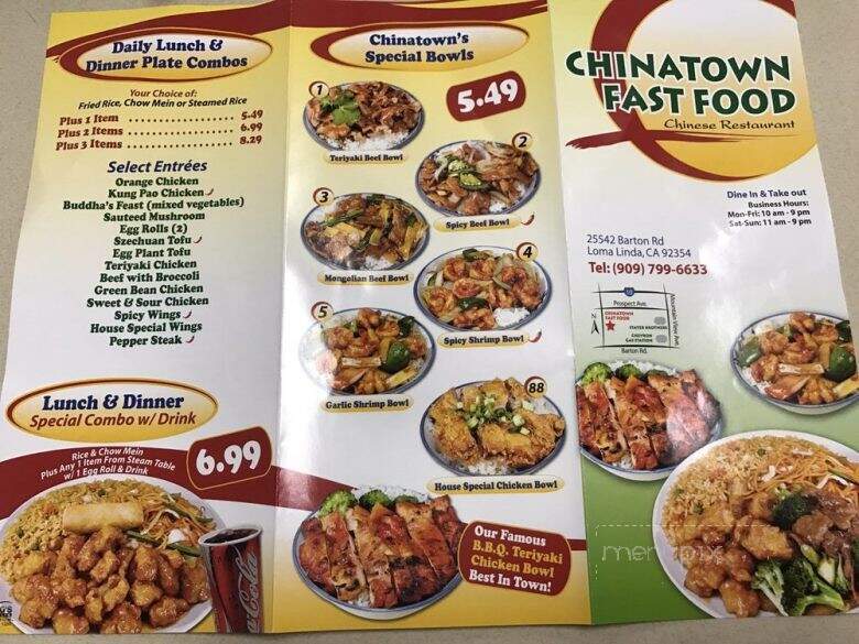 Chinatown Fast Food - Loma Linda, CA menu_pic