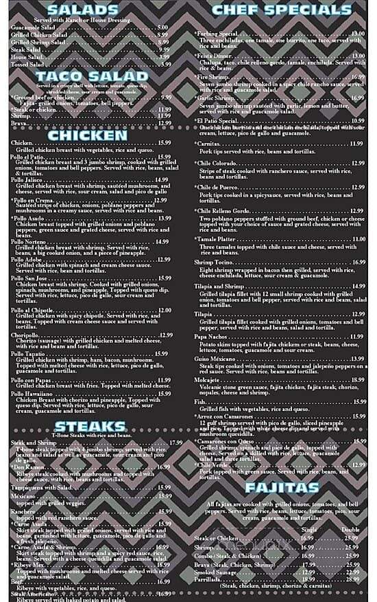 El Patio - Many, LA menu_pic