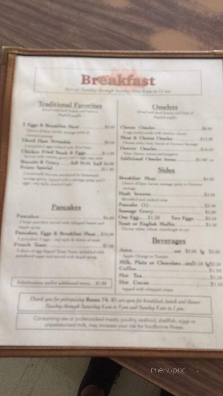 Route 74 - Ione, OR menu_pic
