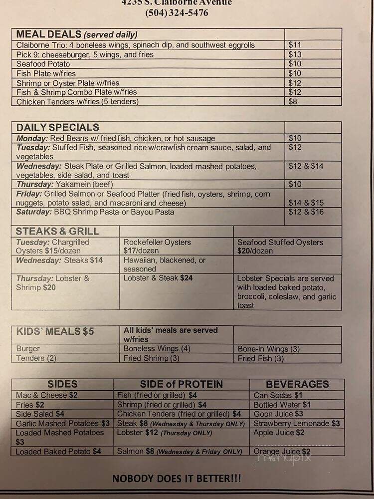 Fam Bizz - New Orleans, LA menu_pic