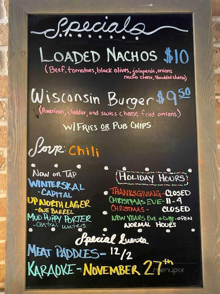 Walk On Bar & Grill - Mount Horeb, WI menu_pic