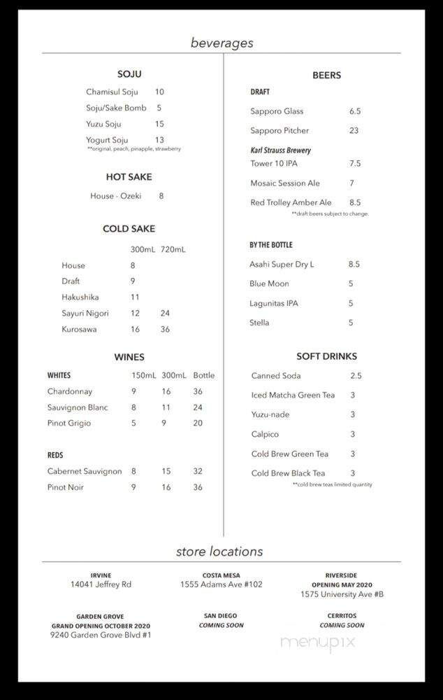 Mokkoji Shabu Shabu - Garden Grove, CA menu_pic