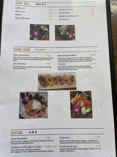 Sushi Yorimichi - San Diego, CA menu_pic