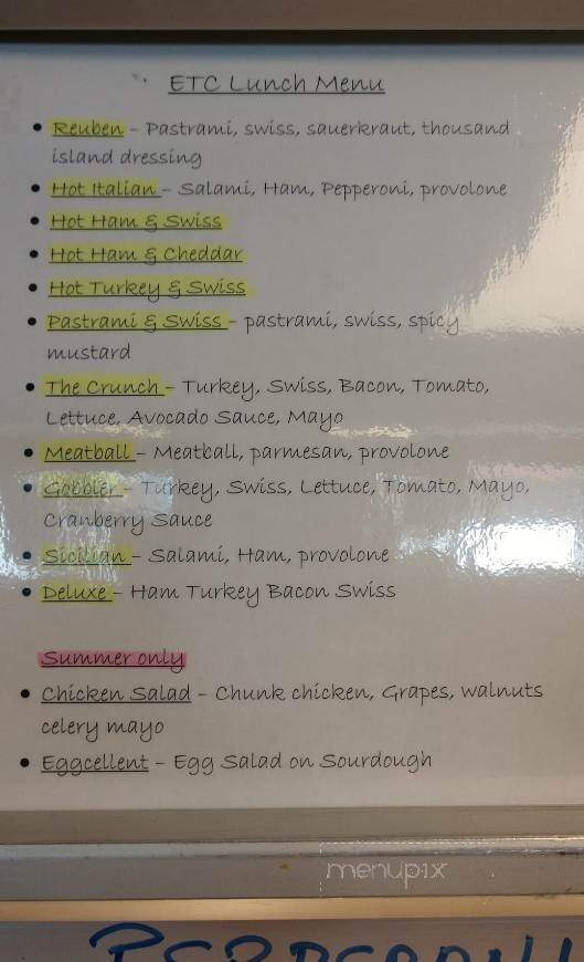The Etna Trading Company - Etna, WY menu_pic