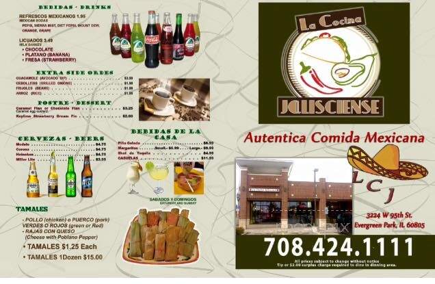 La Cocina Jalisciese - Evergreen Park, IL menu_pic