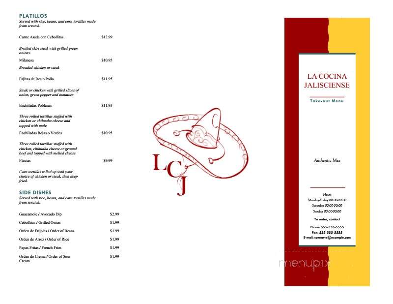 La Cocina Jalisciese - Evergreen Park, IL menu_pic
