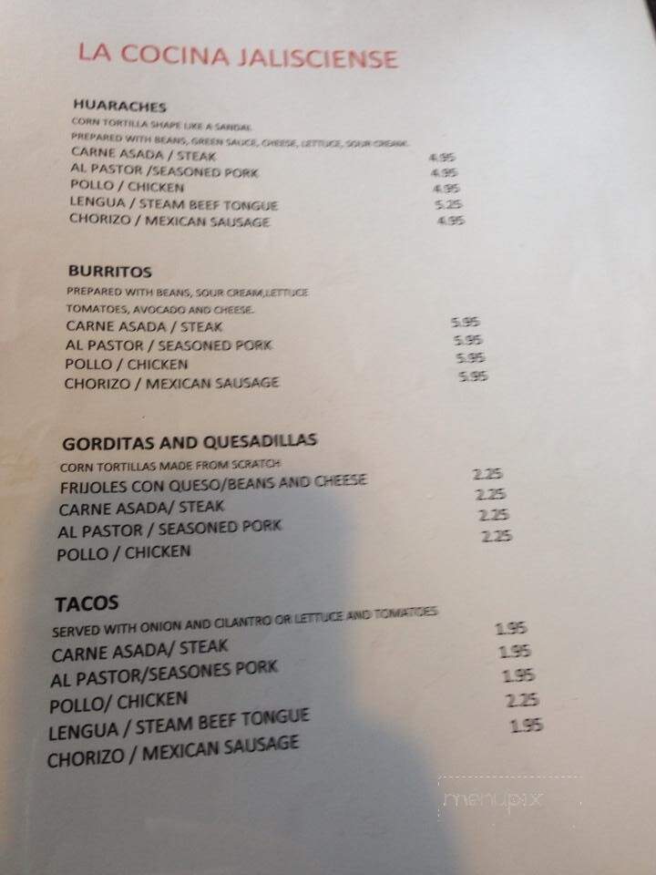 La Cocina Jalisciese - Evergreen Park, IL menu_pic