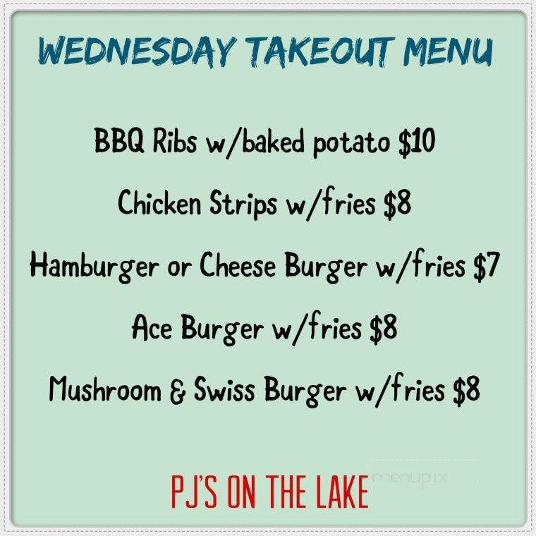 P J's Supper Club - Avon, MN menu_pic