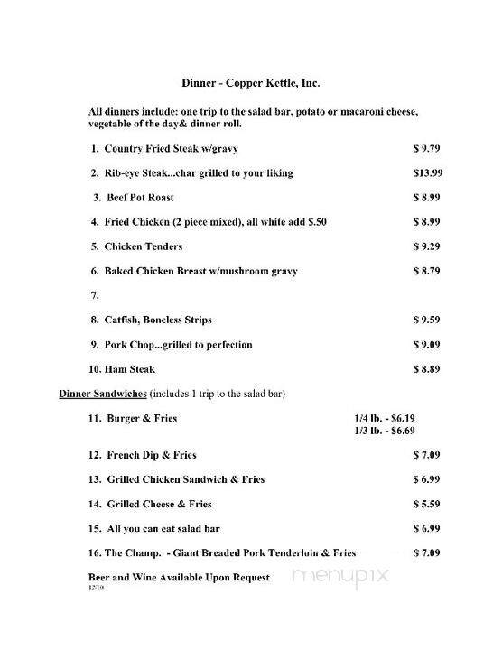Copper Kettle - Ashland, MO menu_pic