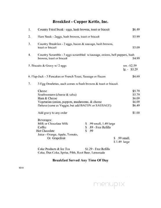 Copper Kettle - Ashland, MO menu_pic
