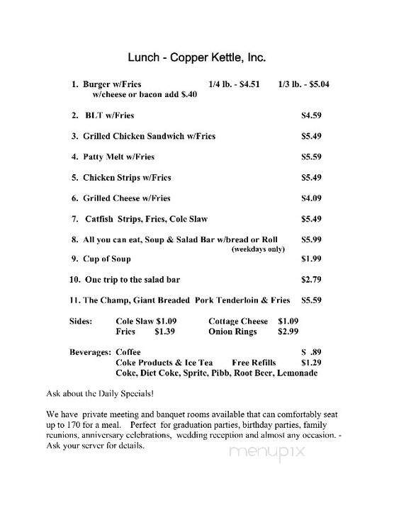 Copper Kettle - Ashland, MO menu_pic