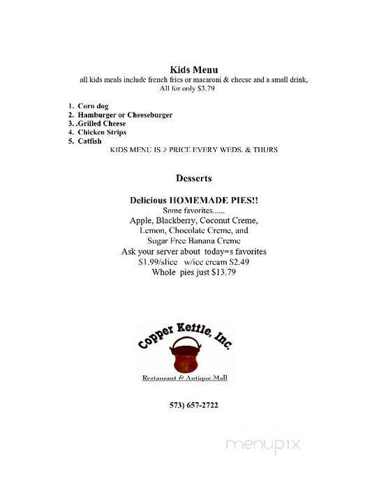 Copper Kettle - Ashland, MO menu_pic