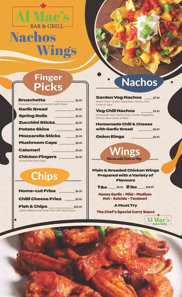 Al Mac's Bar & Grill - Scarborough, ON menu_pic