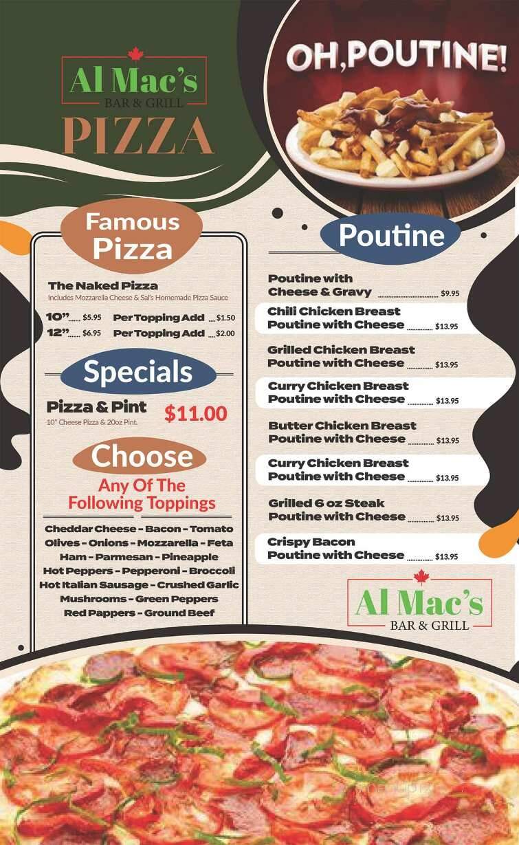 Al Mac's Bar & Grill - Scarborough, ON menu_pic