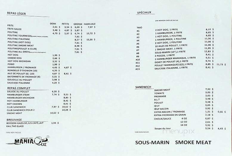 La Kenebec - Alfred, ON menu_pic