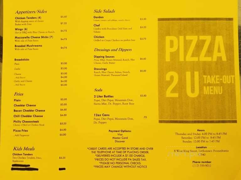 Pizza 2u - Littlestown, PA