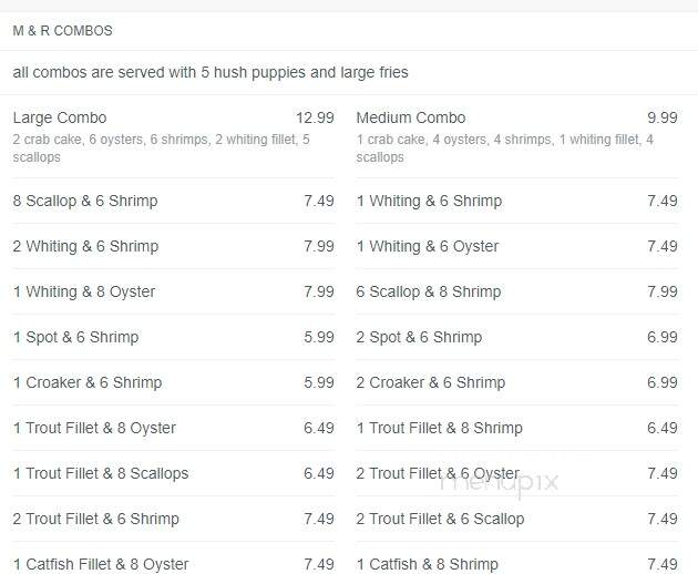 M & R Seafood Market & Takeout - Suffolk, VA menu_pic