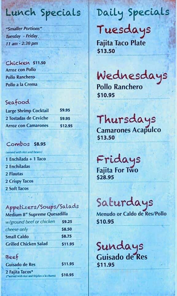 Casa Mexicana - Othello, WA menu_pic