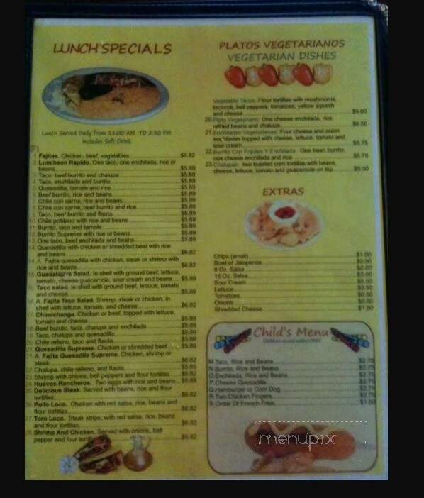 Guadalajara Mexican Restaurant - Huntsville, AL menu_pic