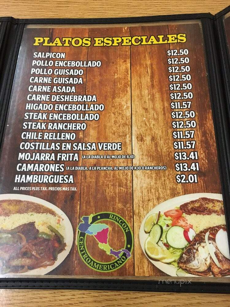 Un Rincon Centro Americano - Garden Grove, CA menu_pic