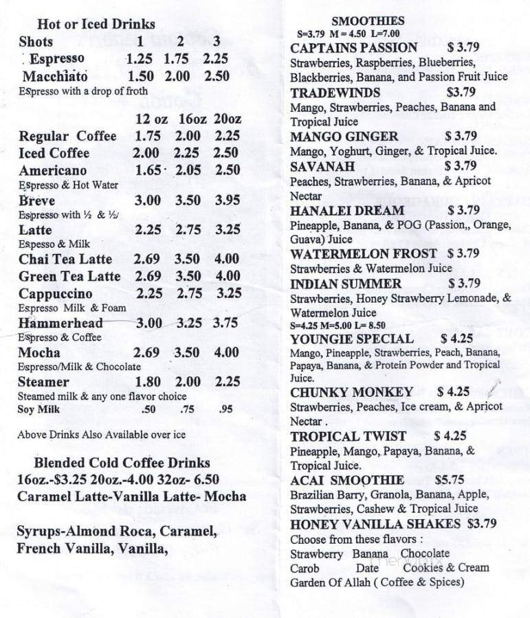 Captain Mauri's - San Clemente, CA menu_pic