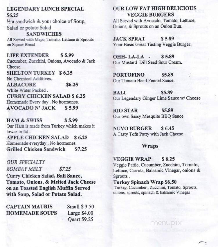 Captain Mauri's - San Clemente, CA menu_pic