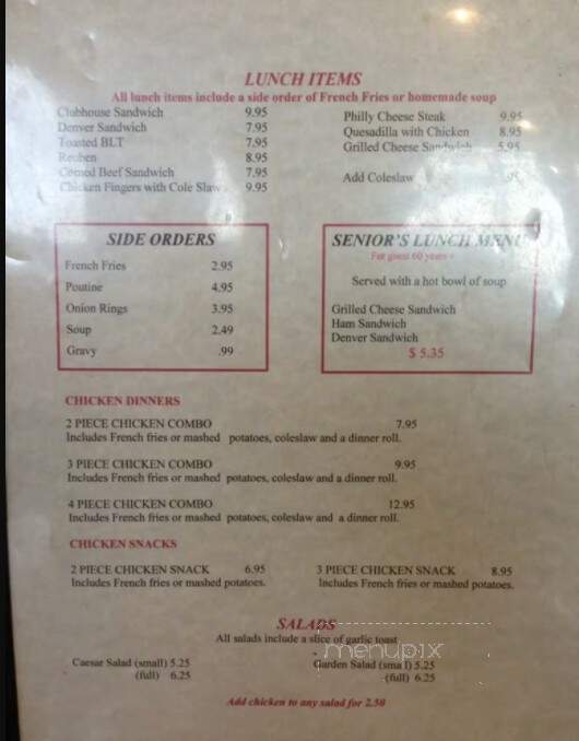 Lita's Station - Portage la Prairie, MB menu_pic