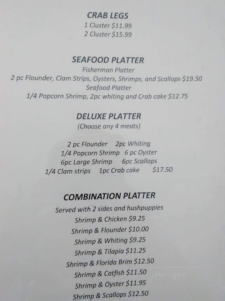 Turbeville Seafood Market And Restaurant - Turbeville, SC menu_pic
