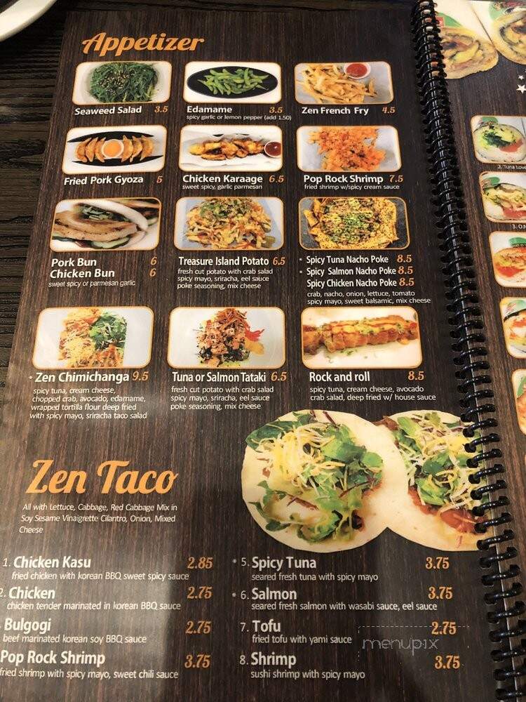 Zen Ramen & Sushi Burrito - Gainesville, GA menu_pic
