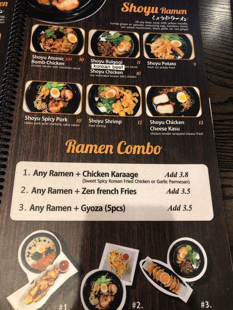 Zen Ramen & Sushi Burrito - Gainesville, GA menu_pic